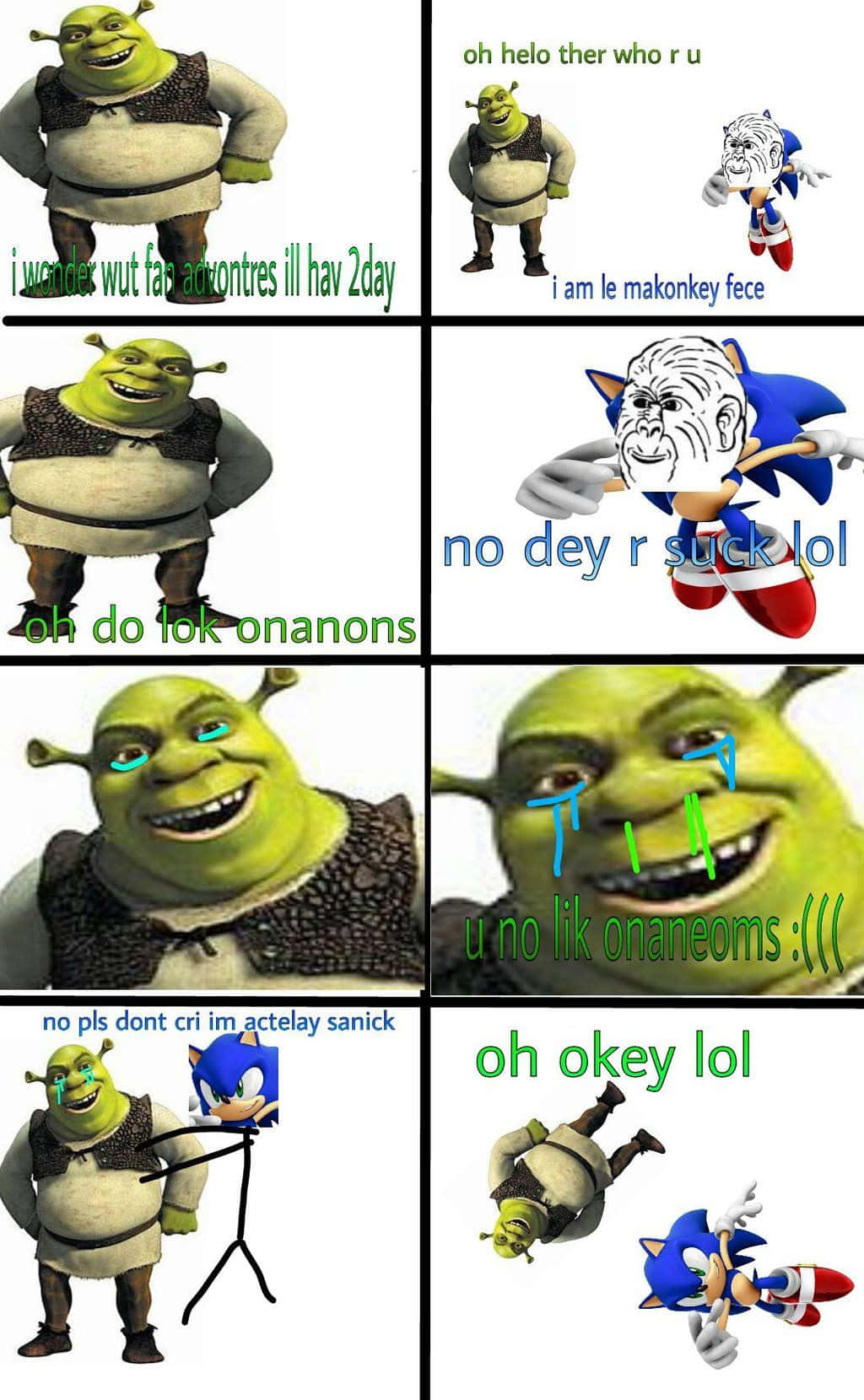 Shrekoch Sonic Meme-bilder Med Hög Kvalitet.