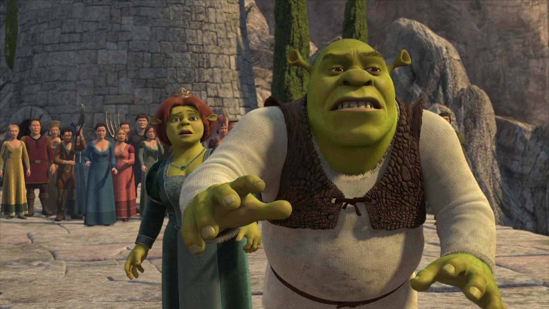Billeder af Shrek pynte denne vægtapet.