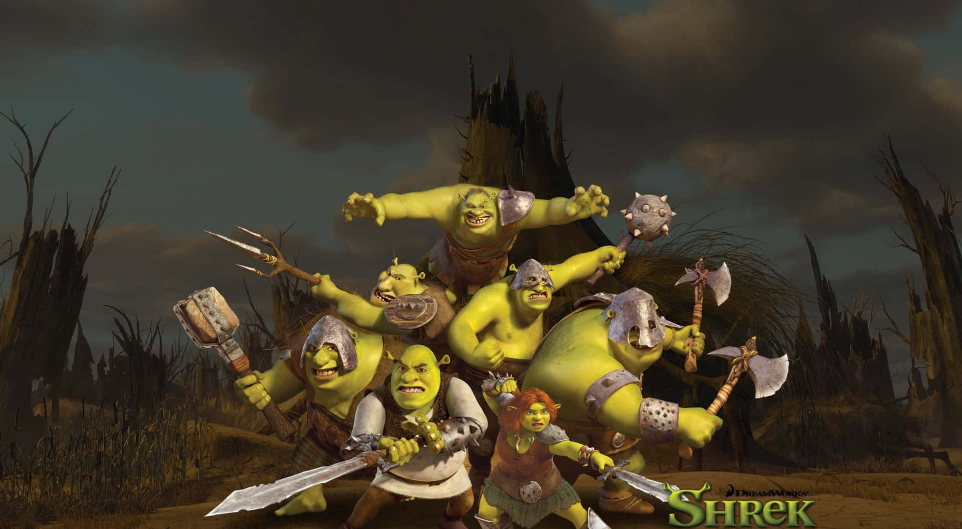 Shrek_ Character_ Montage Wallpaper
