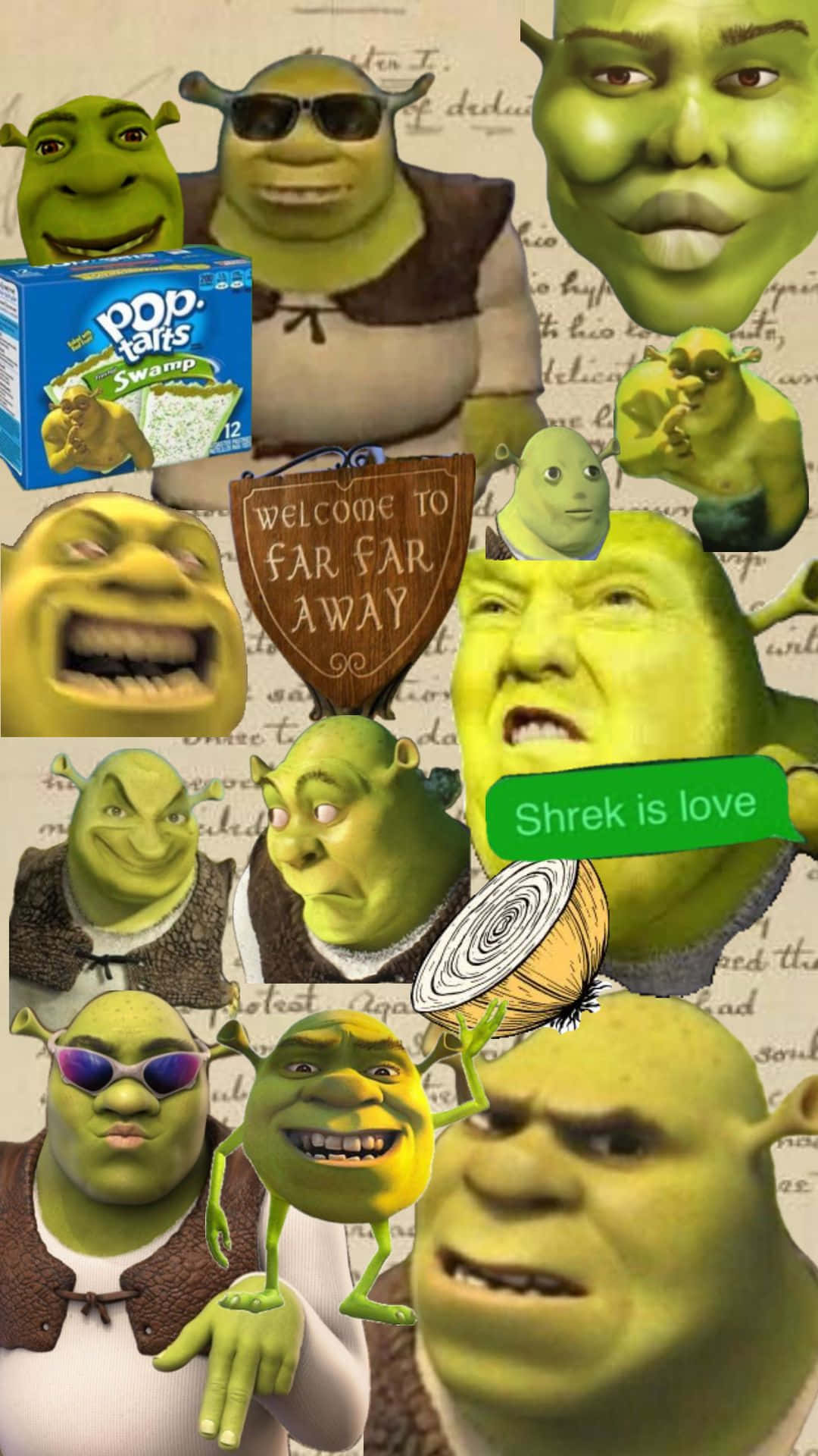 Shrek Collage Esthetiek Montage Achtergrond