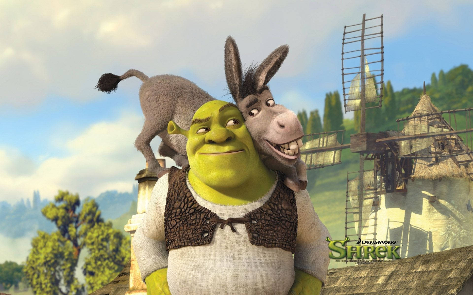 Shrek Donkey Iconic Duo Background