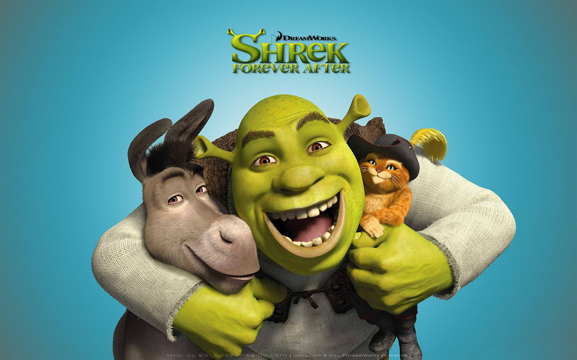 Download Shrek Donkey Puss Forever After Wallpaper 