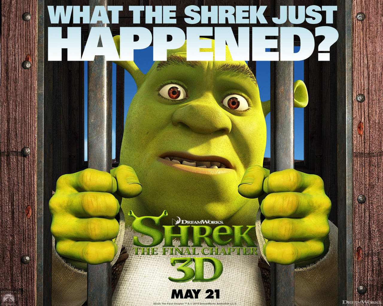 Posterdel Film Shrek E Vissero Felici E Contenti In 3d Sfondo