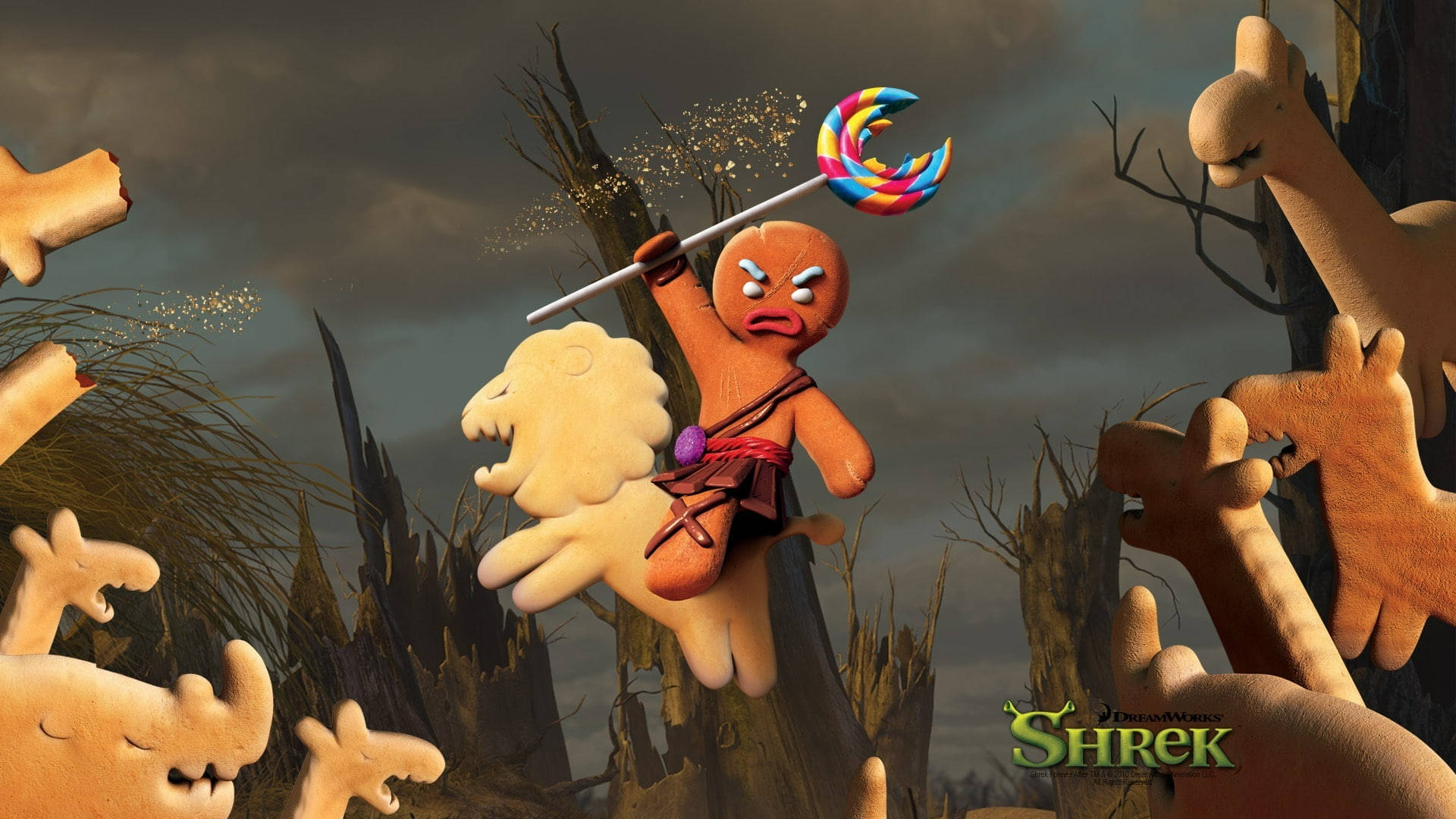 Shrek Forever After Angry Gingerbread Man Wallpaper