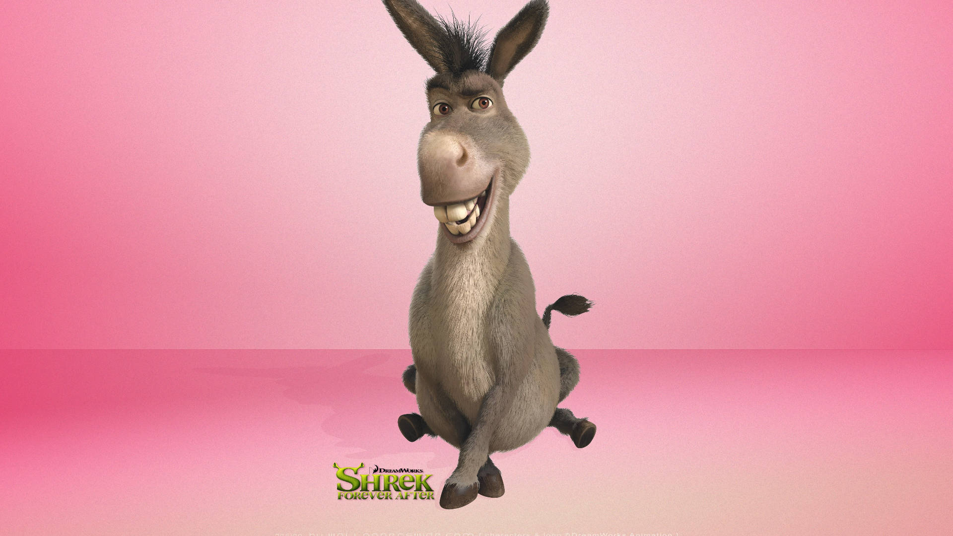 Shrek Forever After Donkey On Pink Wallpaper