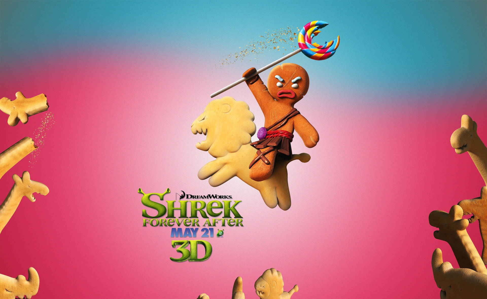 Shrek Forever After Feisty Gingerbread Man Wallpaper