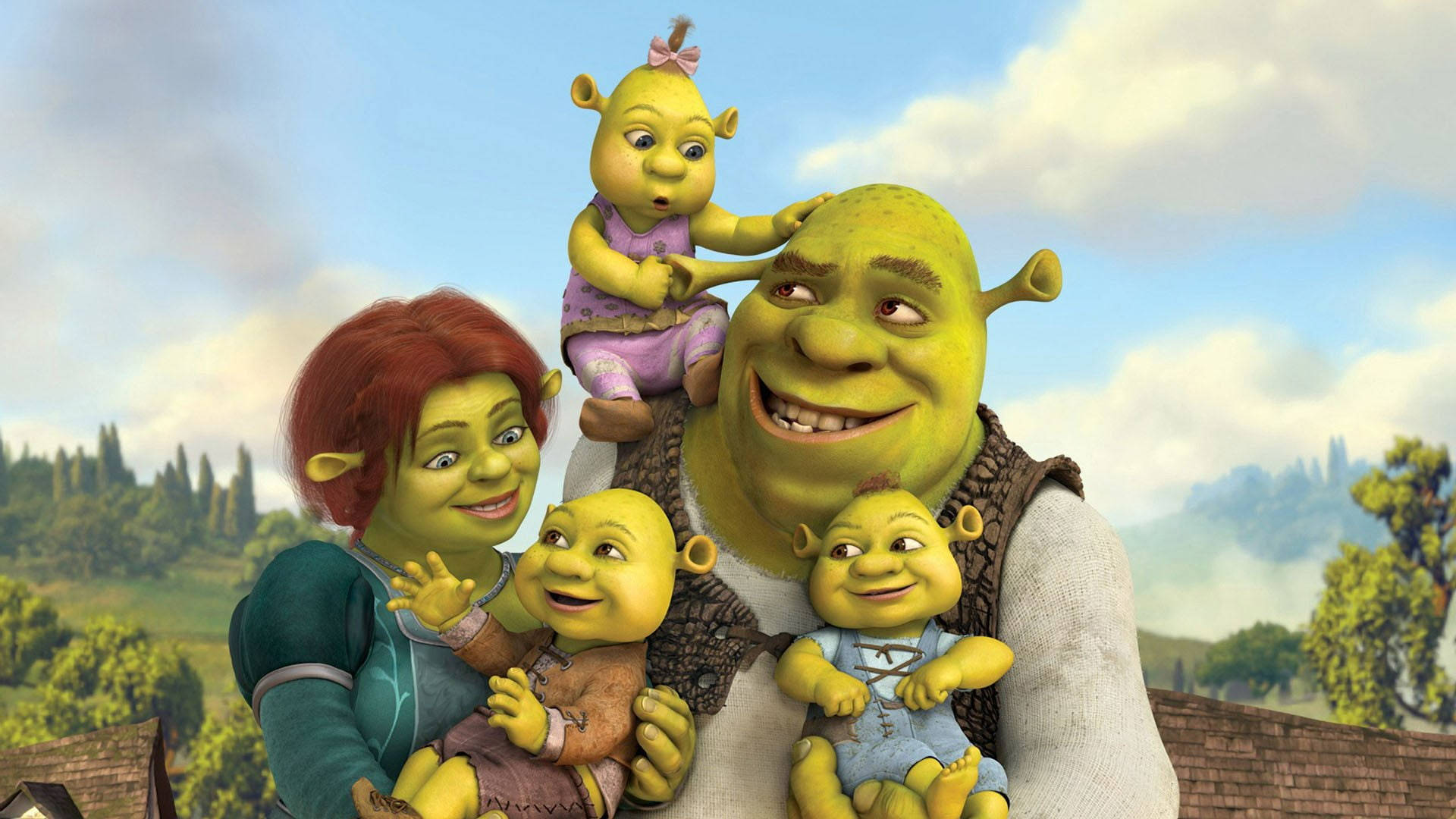 Shrek Forever After Happy Family Wallpaper