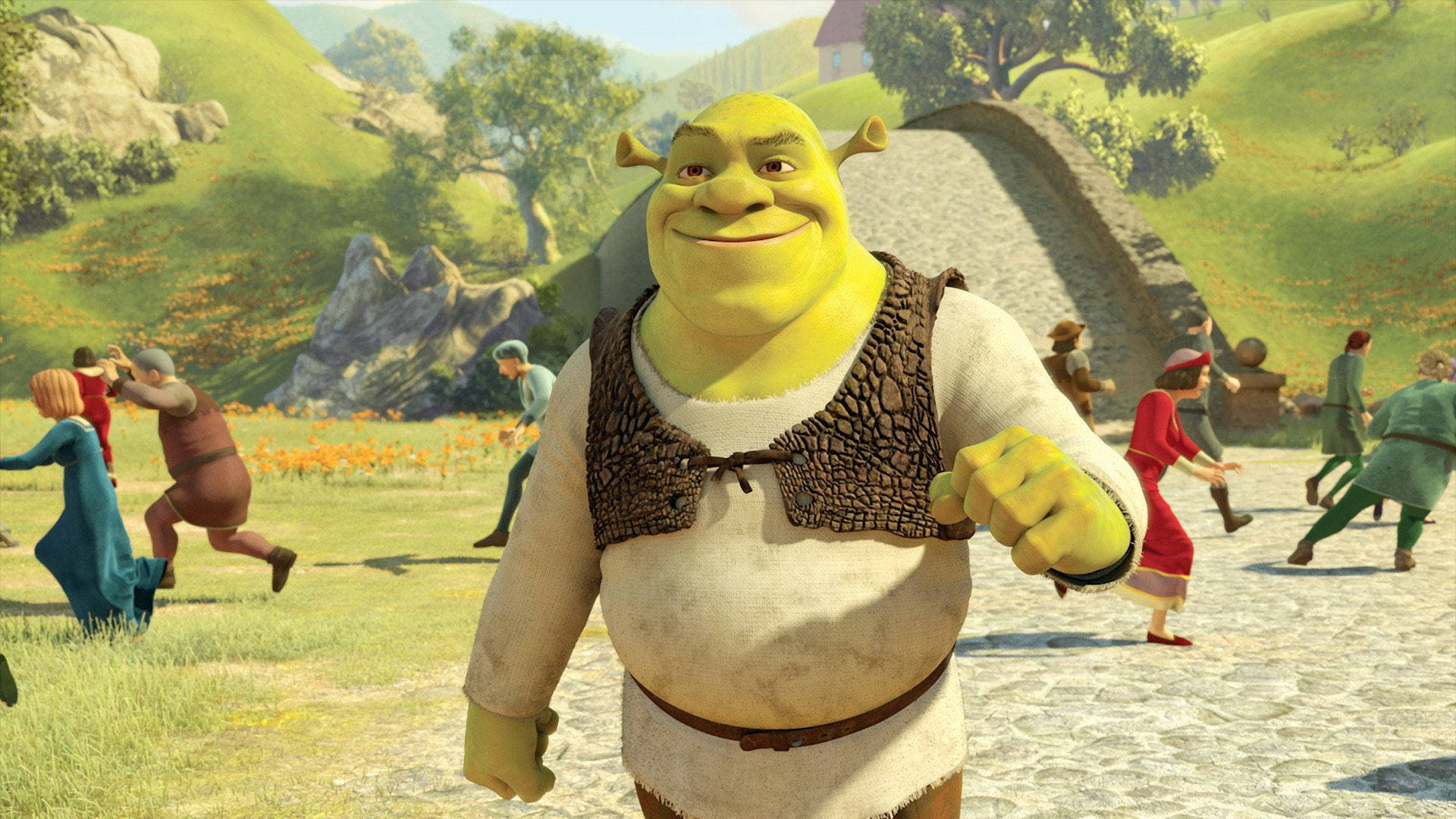 Shrek Forever After People In A Commotion Wallpaper