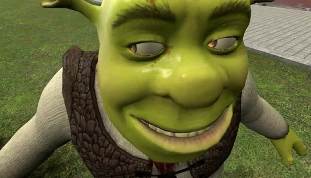 Shrek making a silly face!
