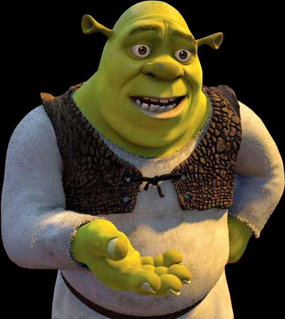 Shrek Smiling Character Portrait PNG