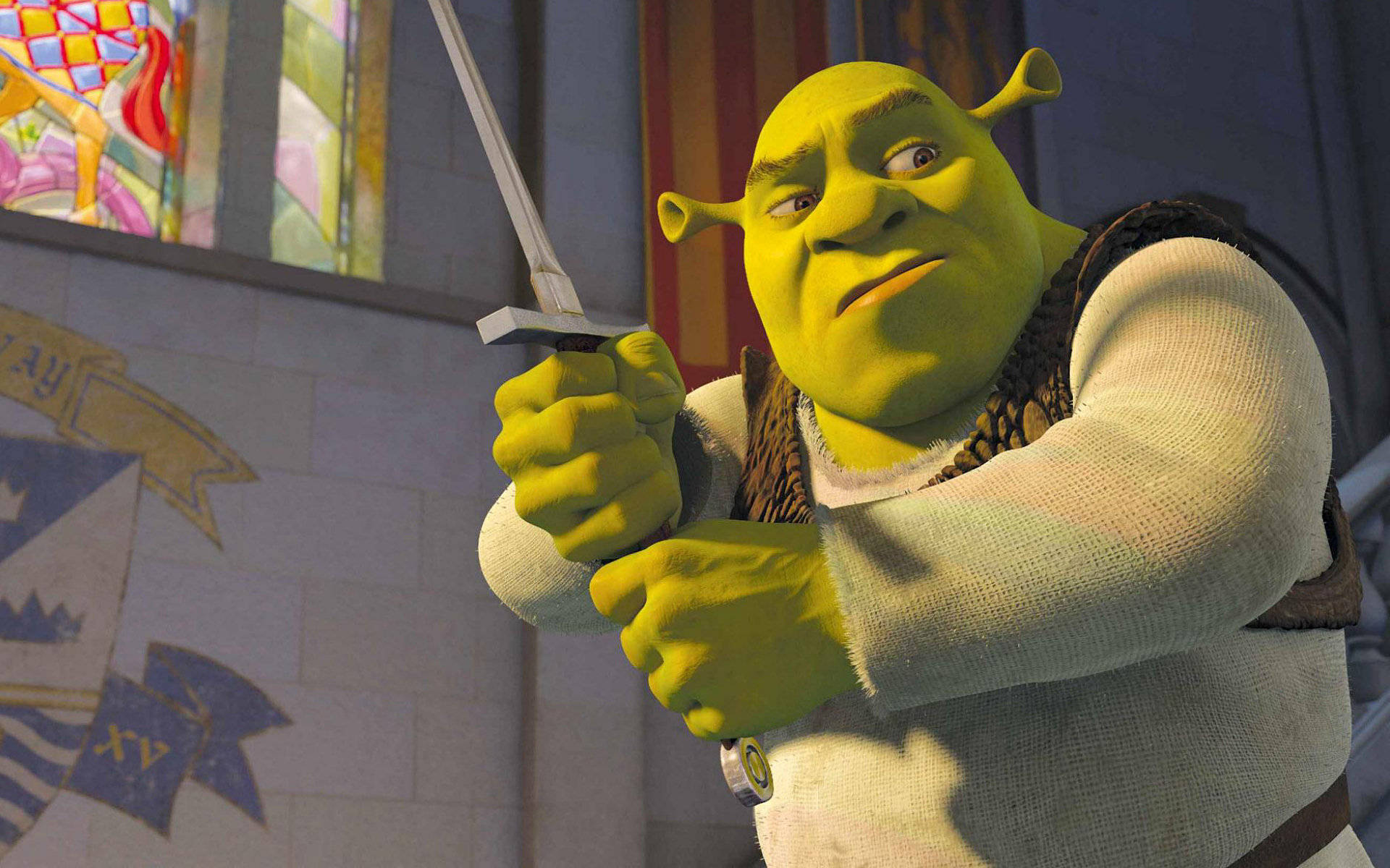 Shrek the Third Wielding A Sword Wallpaper