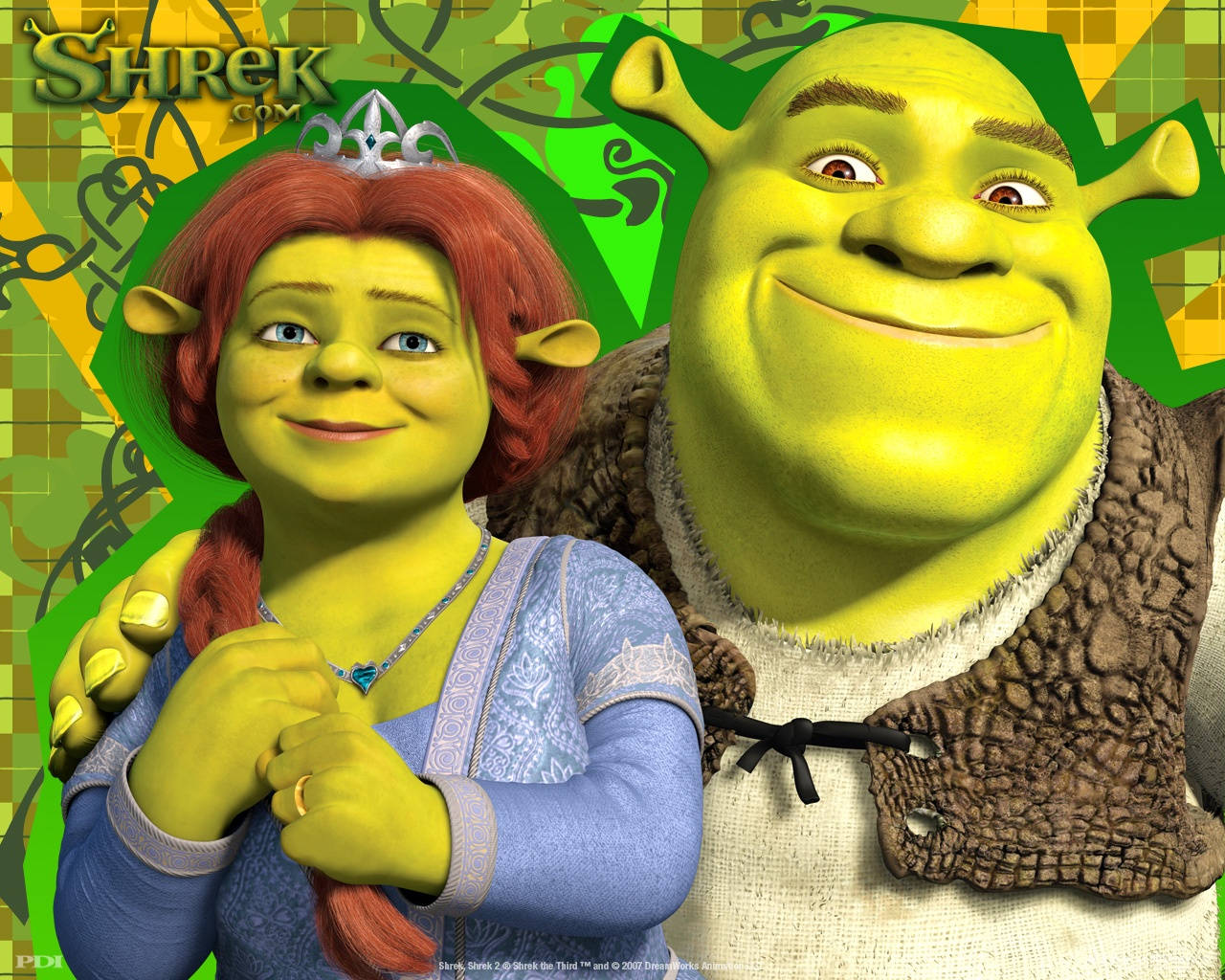 Shrekden Tredje Med Fiona Som Ler Wallpaper