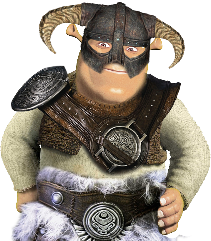 Shrek Viking Costume Portrait PNG