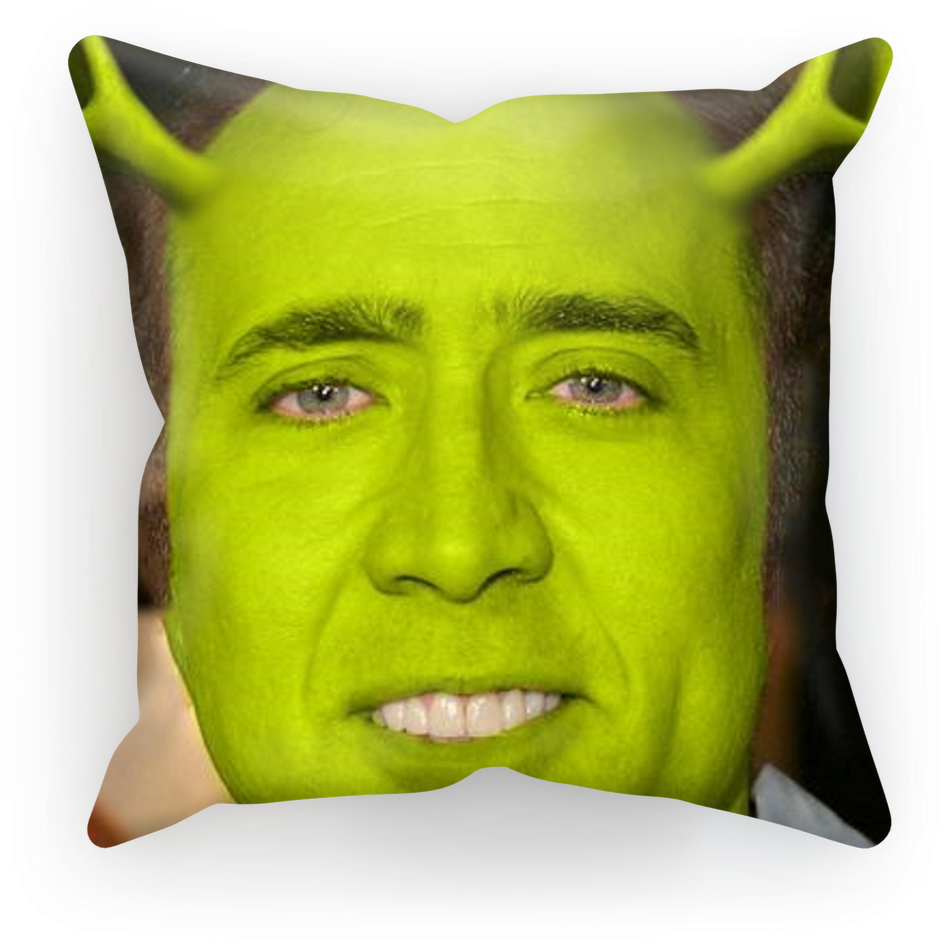 Shrekified Celebrity Face Pillow PNG