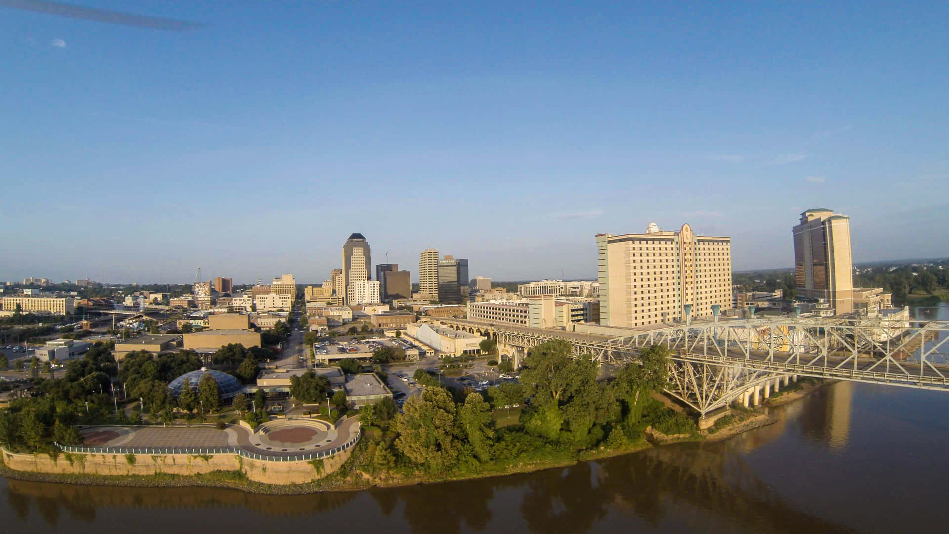 Shreveport Skyline Aerial View Wallpaper