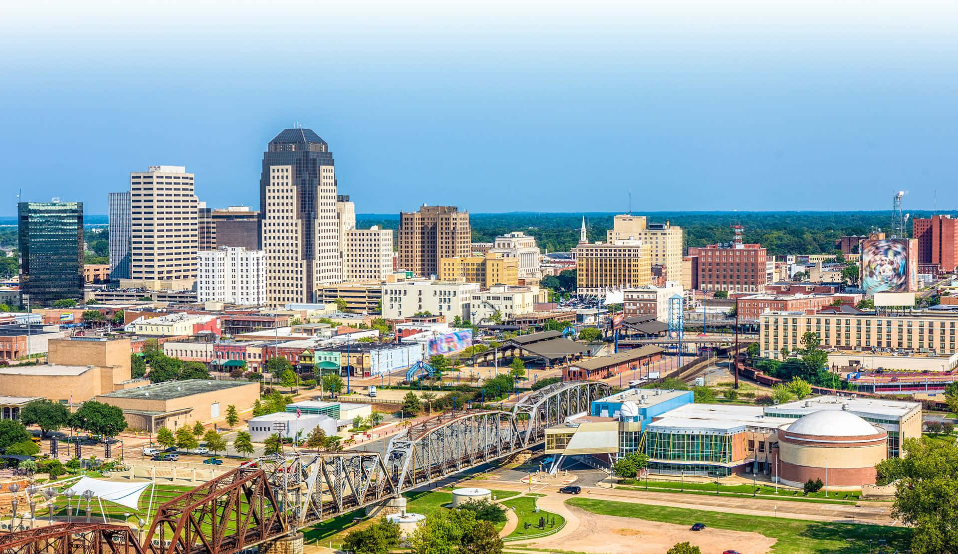 Shreveport Skyline Aerial View Wallpaper