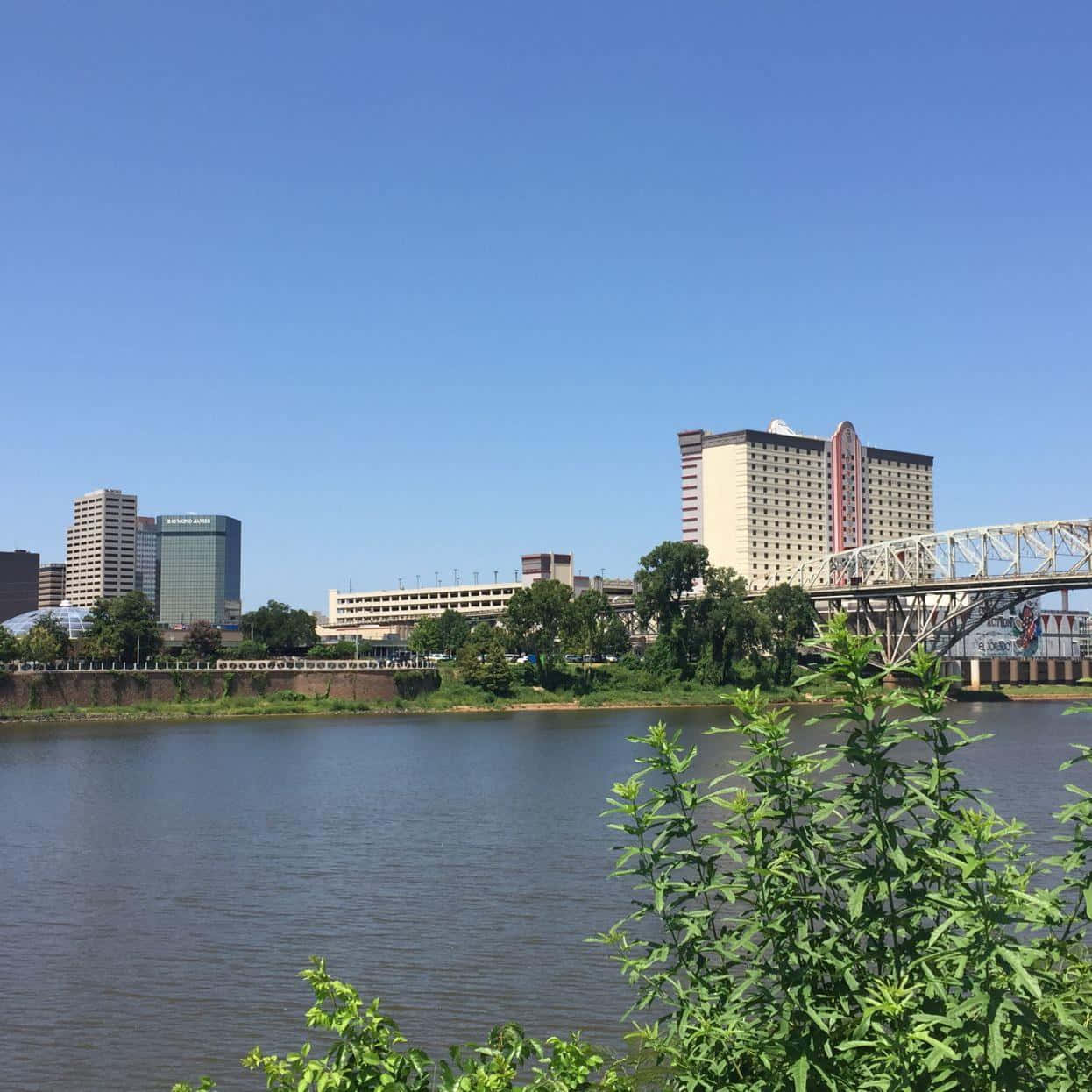 Shreveport Skylineand Red River Bridge Wallpaper