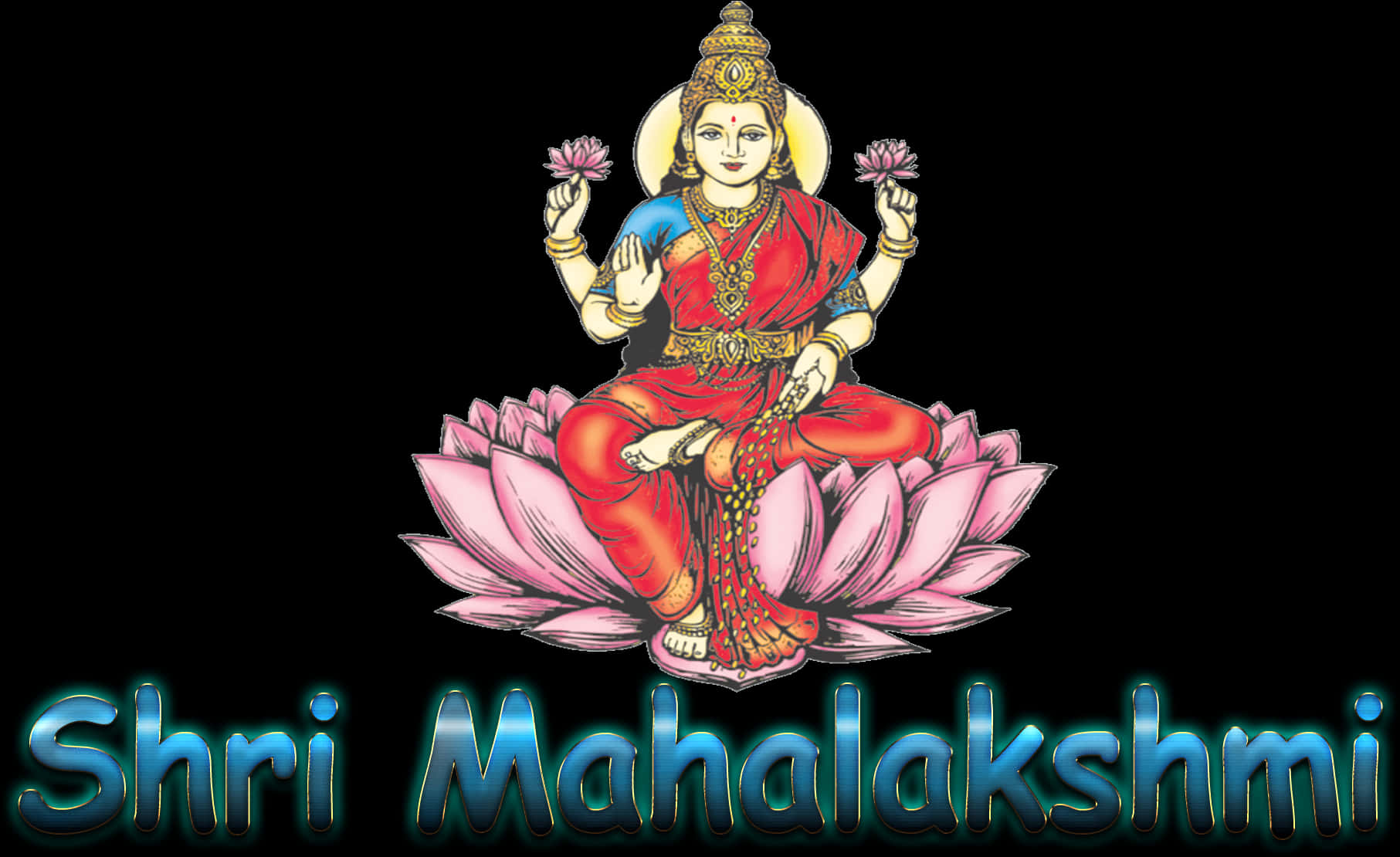 Shri Mahalakshmion Lotus PNG