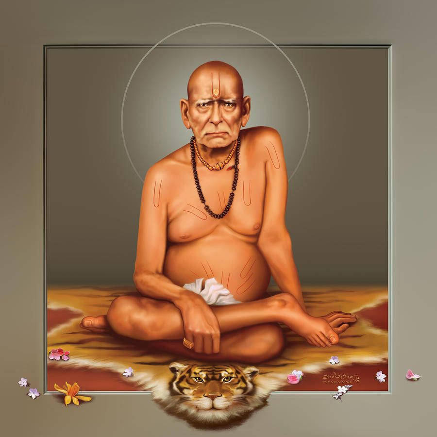 Tapetede Tigre Shri Swami Samarth. Papel de Parede