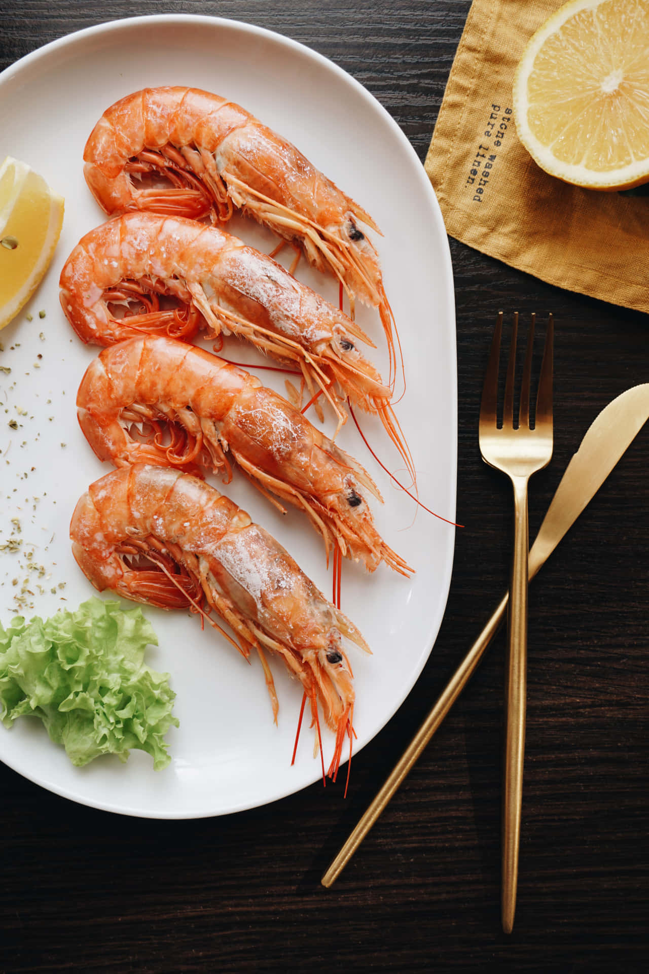 Plate With Four Seafood Shrimp Picture