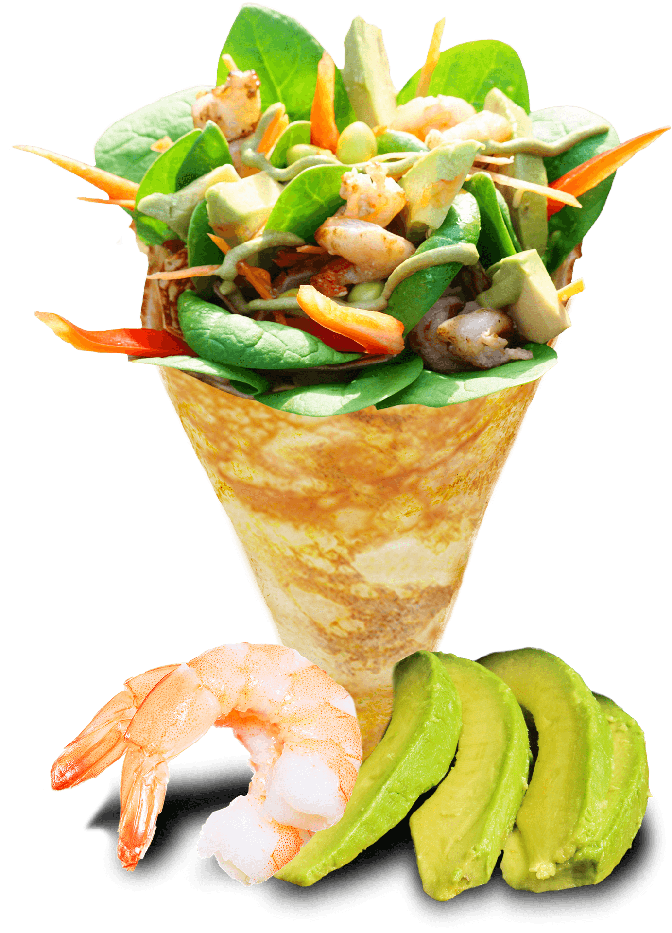Shrimp Salad Conewith Avocado PNG