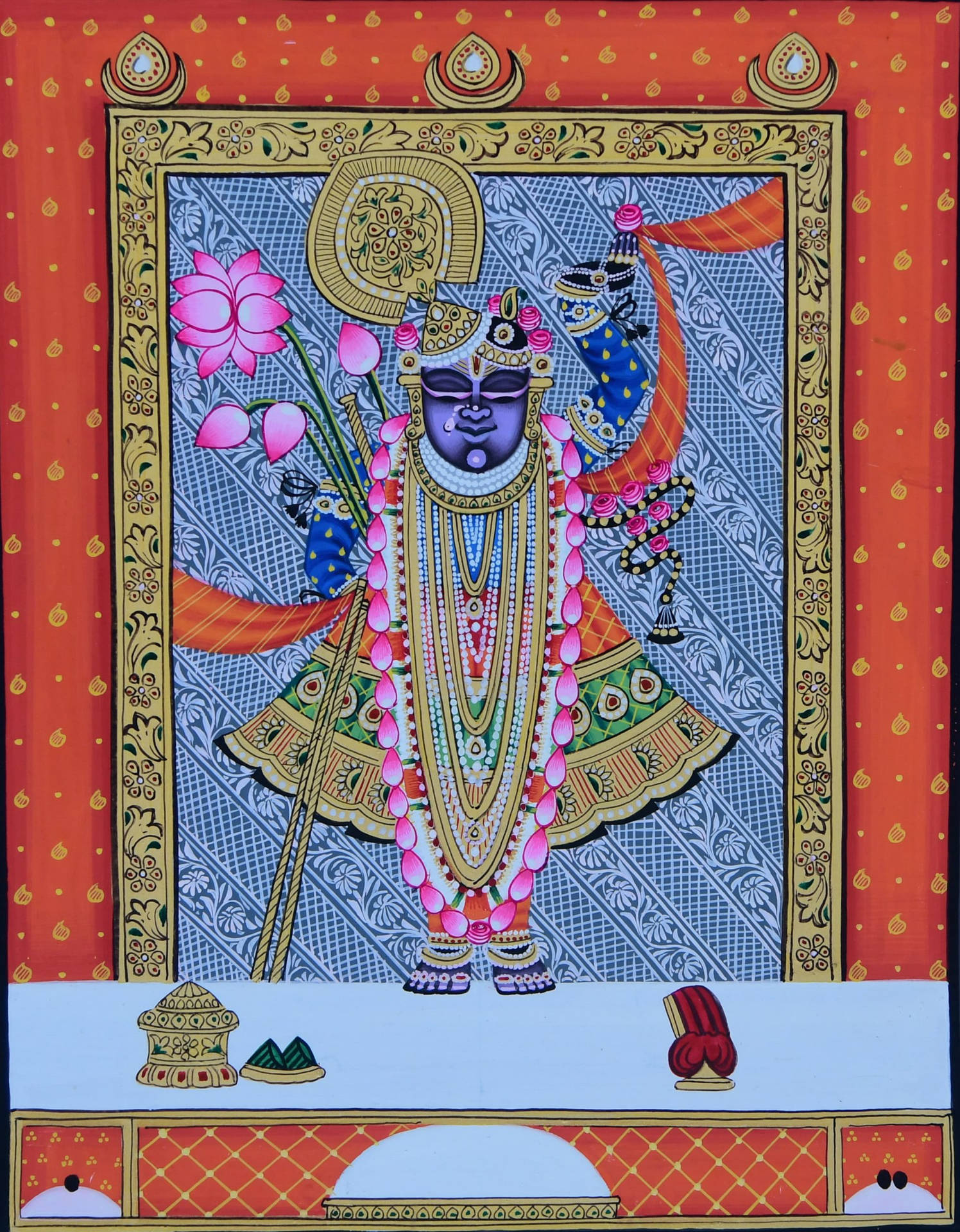 Shrinathjii En Orange Ram. Wallpaper