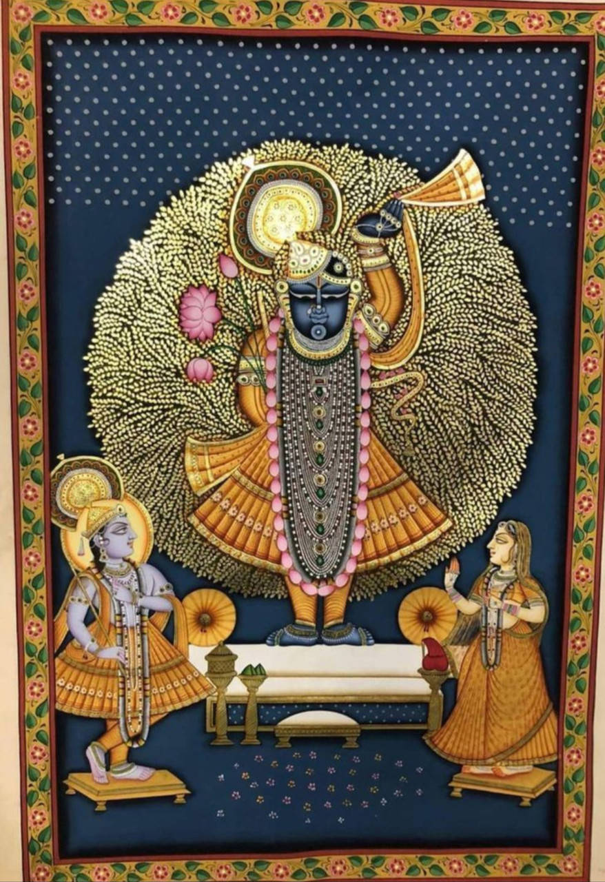 Shrinathji Med Mor Pankh Kjole Wallpaper