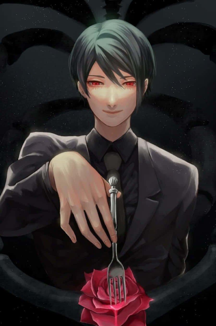 The sophisticated Shuu Tsukiyama in a dramatic pose Wallpaper