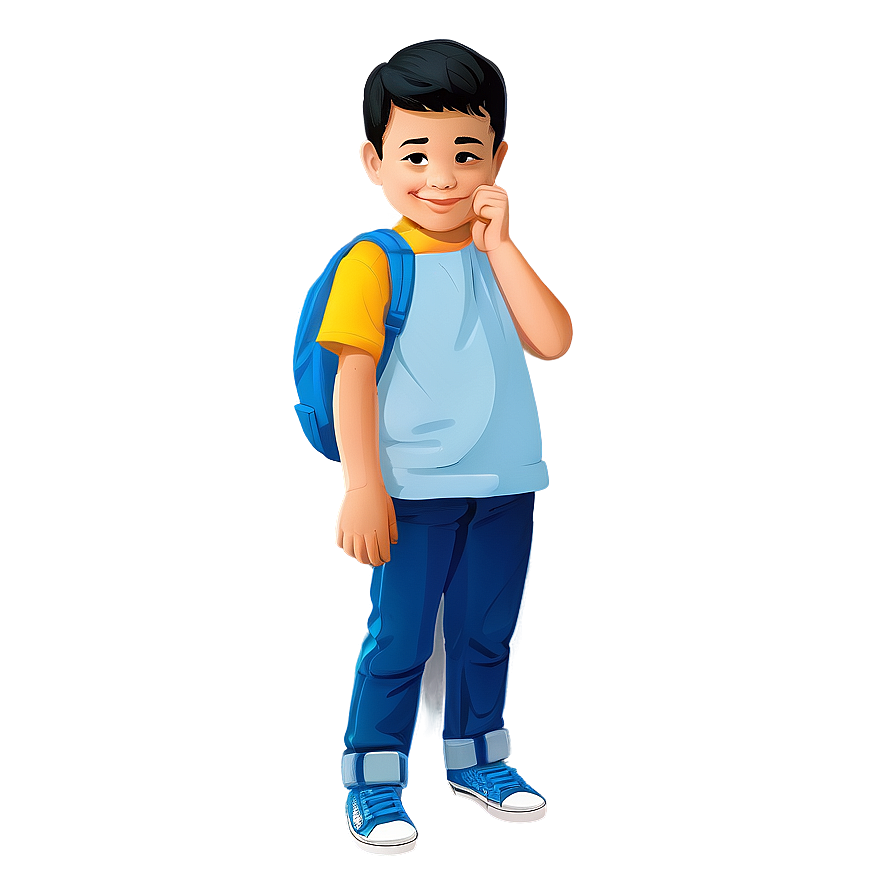 Shy Cartoon Kid Png 06132024 PNG