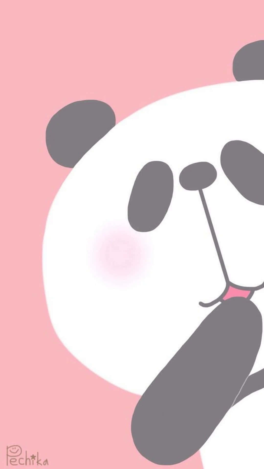 Shy Cute Cartoon Panda Wallpaper
