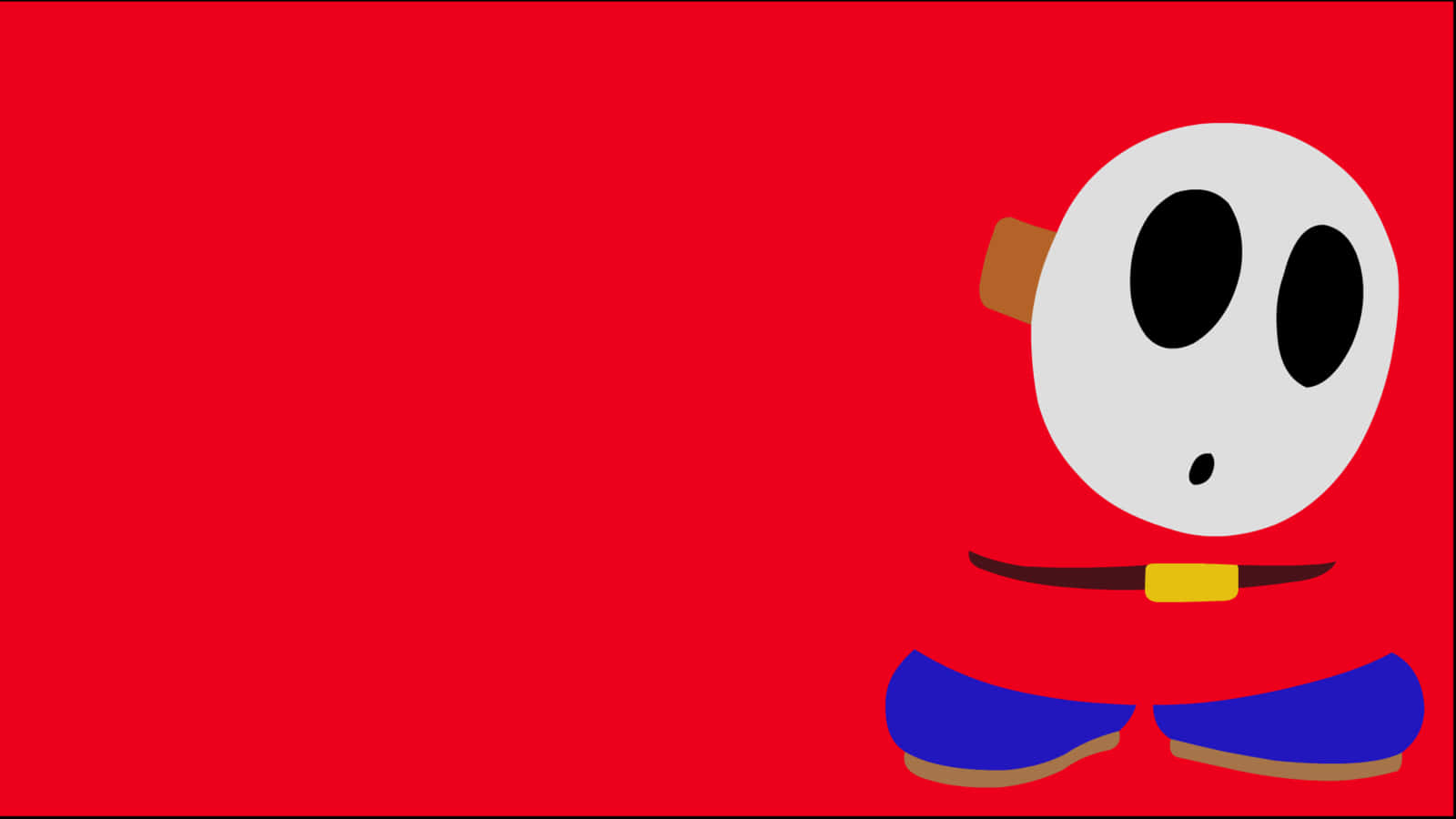 Shy Guy Red Background Wallpaper