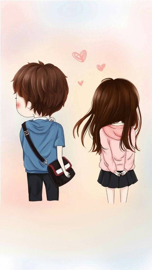 Shy Love Cute Couple Wallpaper