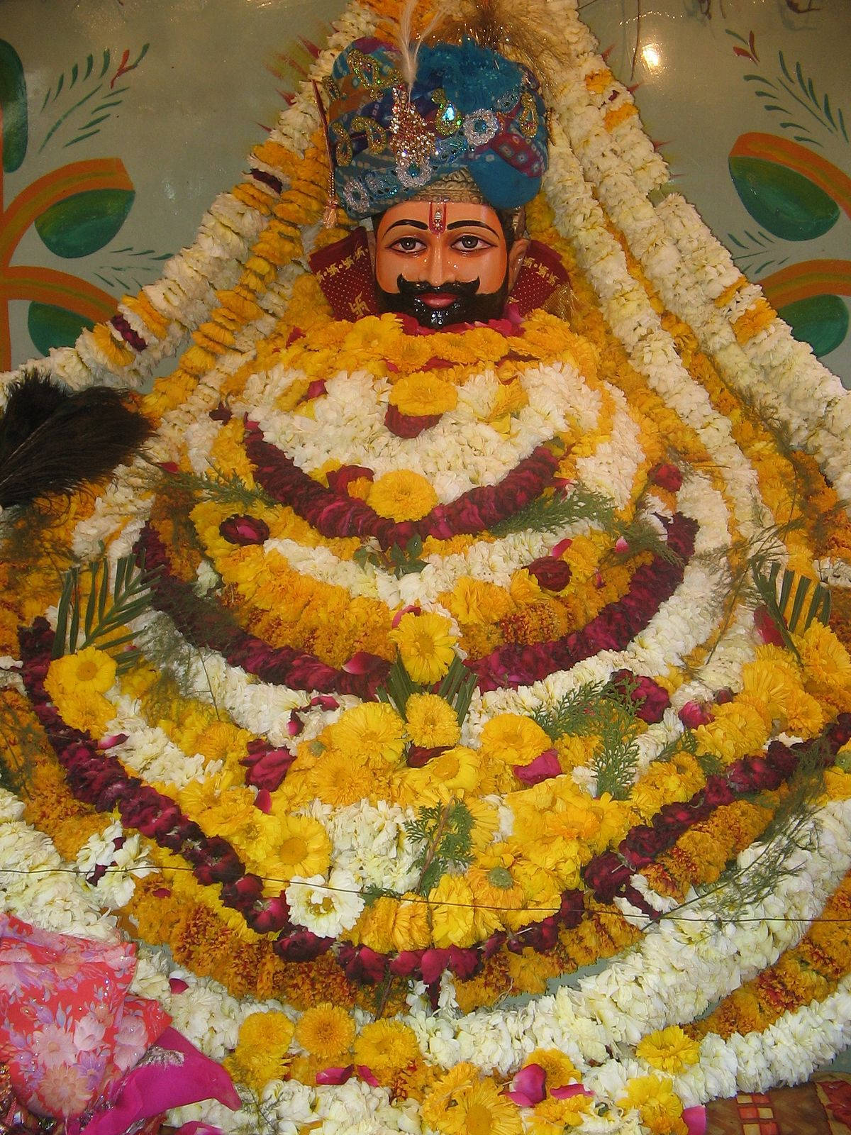 Shyam Baba Statue With Yellow Garlands