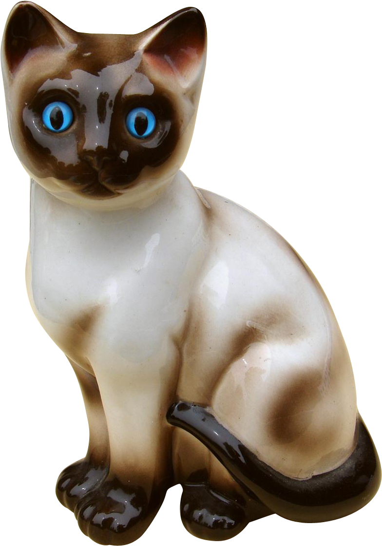 Download Siamese Cat Figurine Blue Eyes | Wallpapers.com