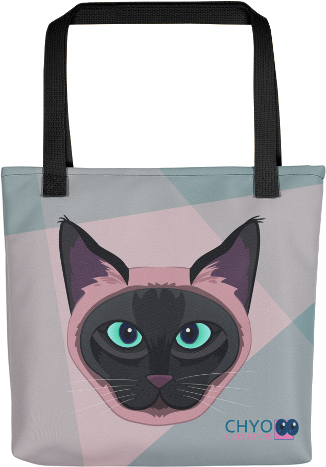 Siamese Cat Tote Bag Design PNG