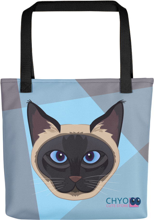 Siamese Cat Tote Bag Design PNG