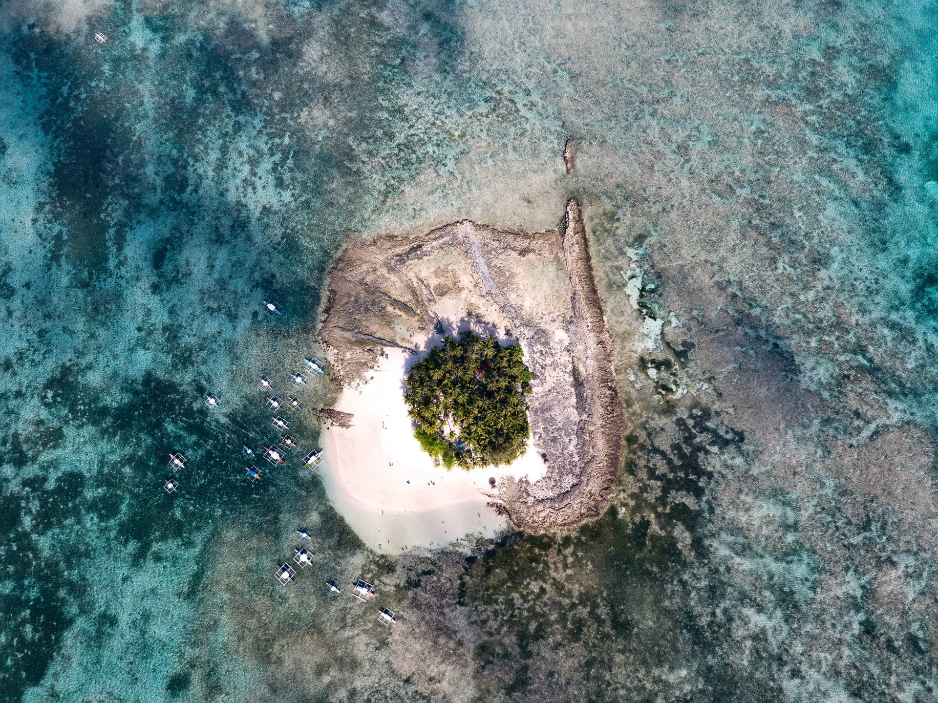 Ilhade Siargao - Vista Superior De Guyam. Papel de Parede