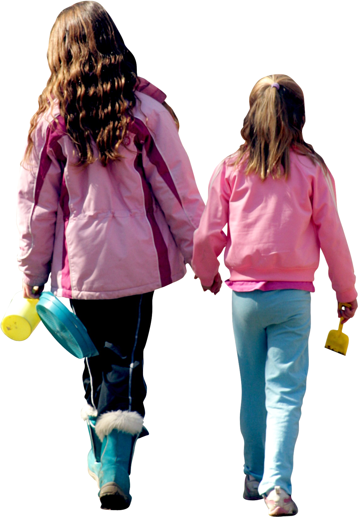 Siblings Walking Together Outdoors PNG