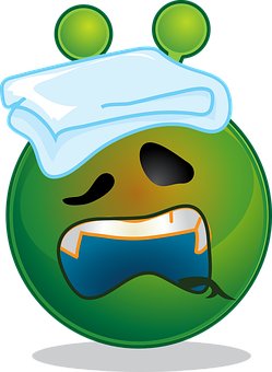 Sick Alien Emoji Illustration PNG
