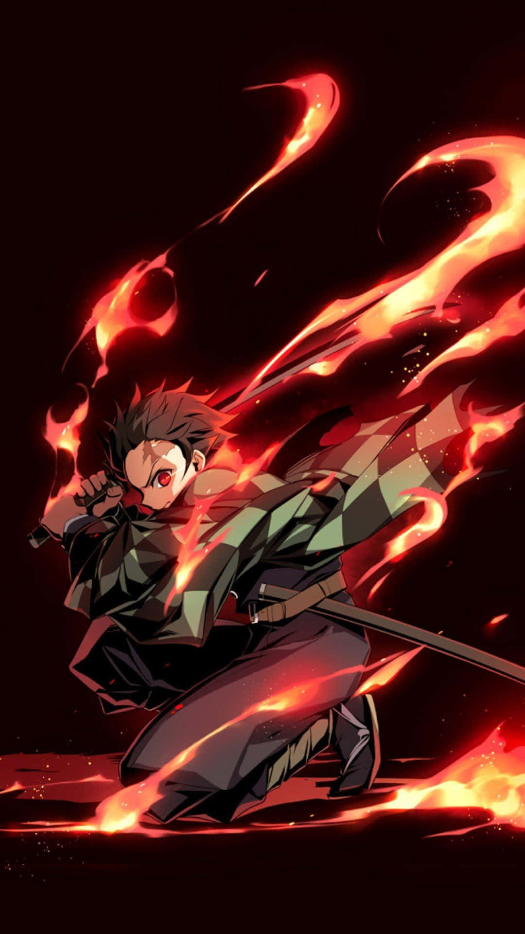 Download Sick Anime Demon Slayer Tanjiro Fire Wallpaper 