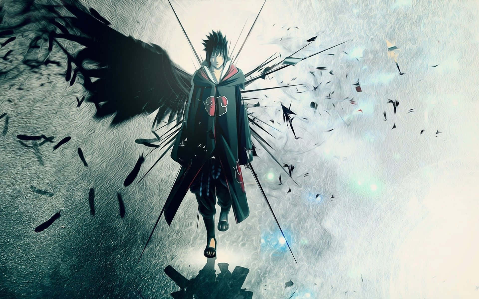 Download Sick Anime Naruto Sasuke Black Angel Wings Wallpaper | Wallpapers .com