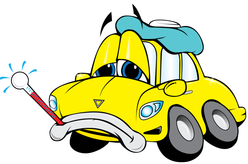 Sick Car Cartoon Character PNG