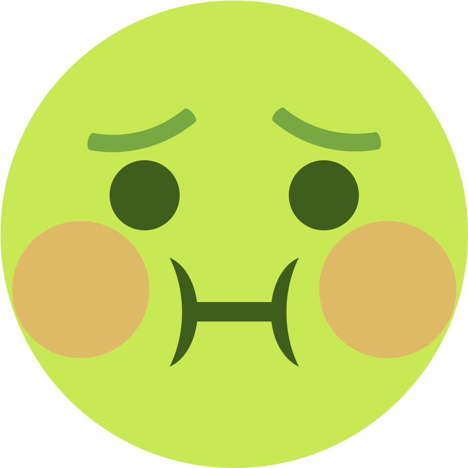 Sick Face Emoji Green PNG