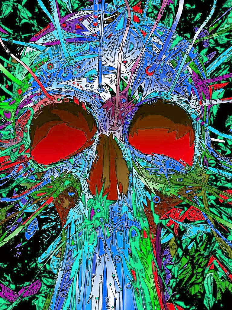 Sick Phone Colorful Skull Wallpaper