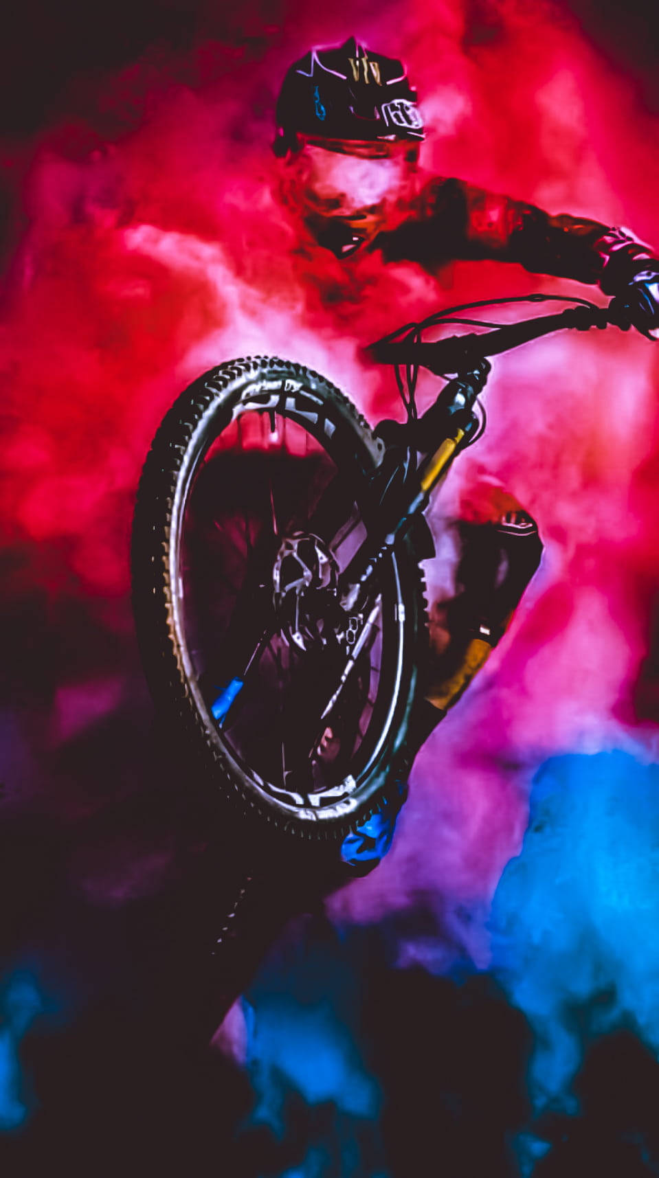 Sick Phone Cyclist Colored Smoke Wallpaper