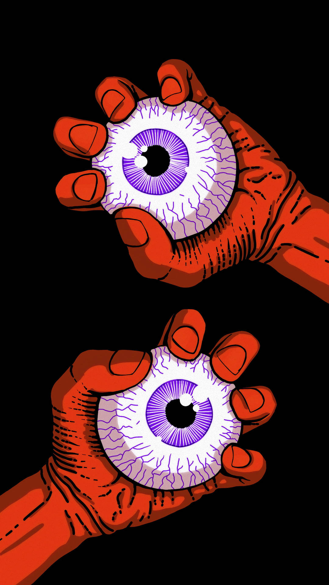 Sick Phone Hands And Eyeball Wallpaper