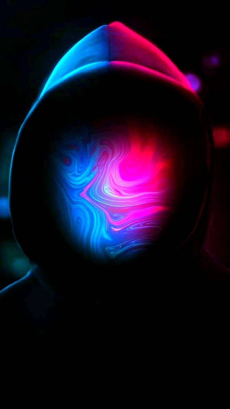 Download Sick Phone Hooded Person Colorful Face Wallpaper 