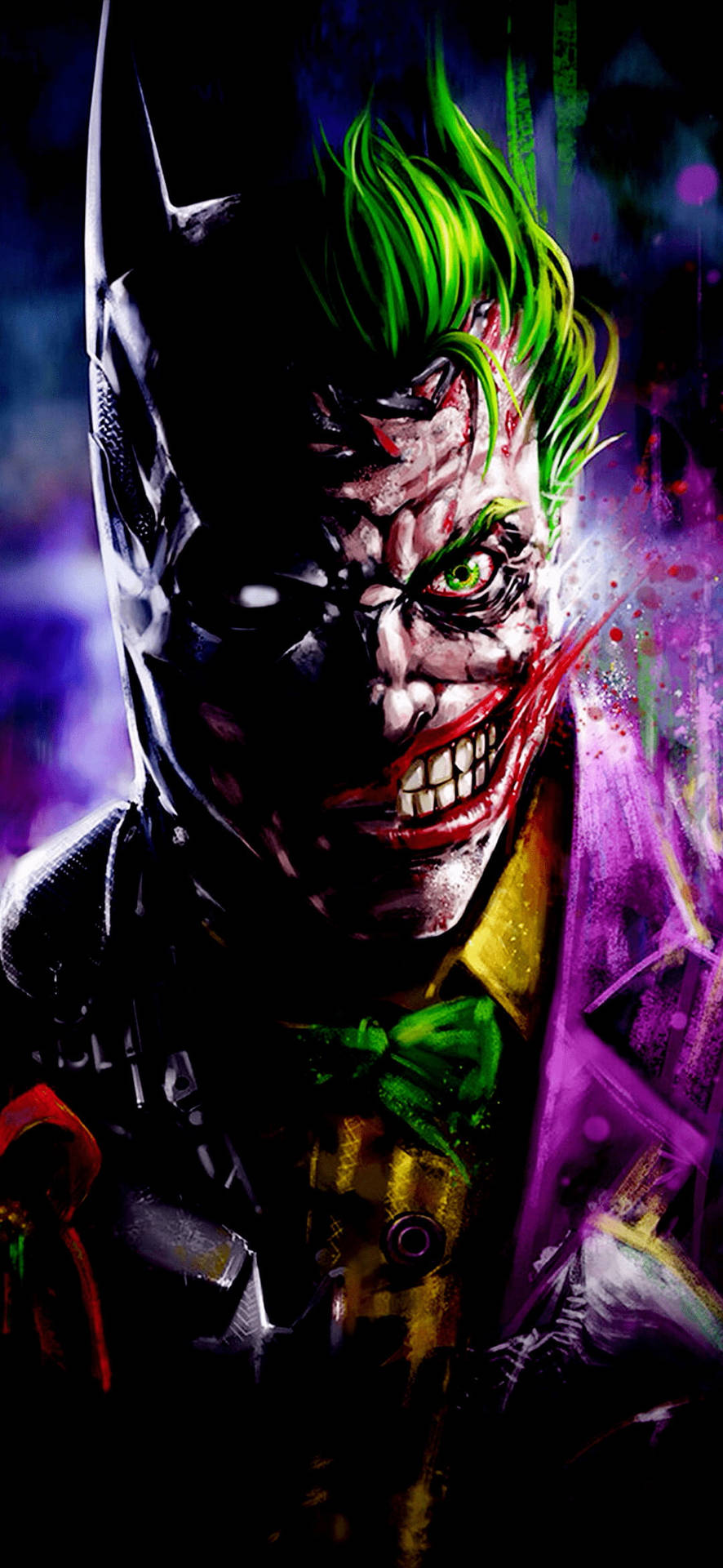 Sick Phone Merged Batman And Joker Wallpaper