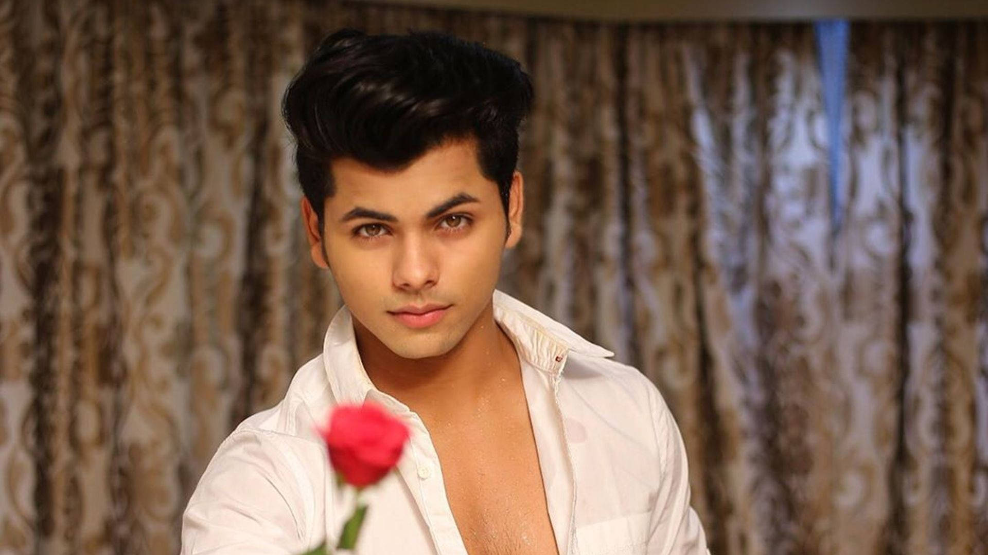 Siddharth Nigam With Rose Wallpaper