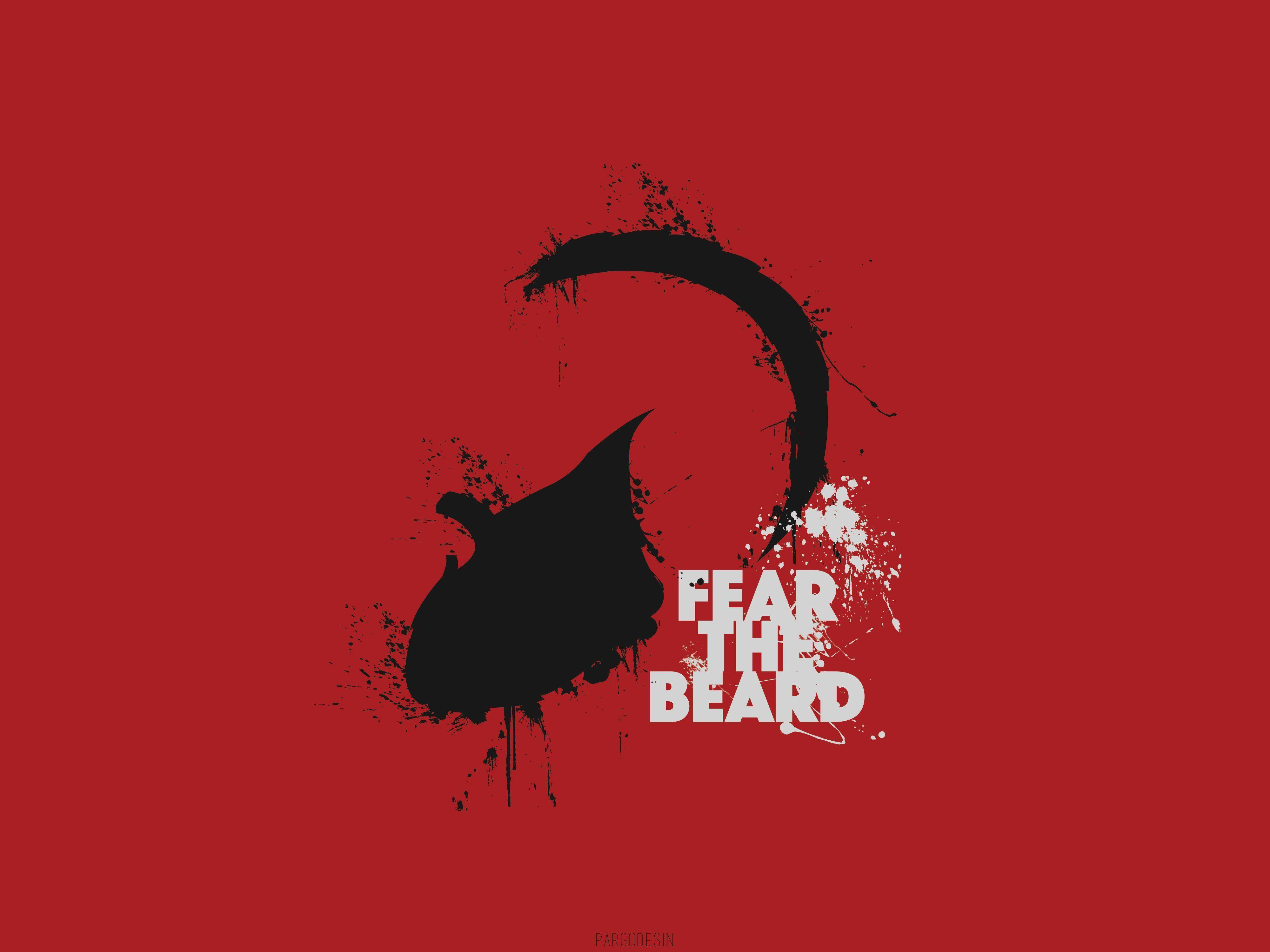 Side Angle Beard Logo Red With Quote Wallpaper